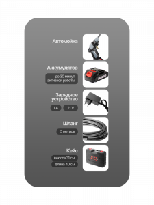 Автомойка аккумуляторная высокого давления в кейсе TITAVIN TI-HCW001